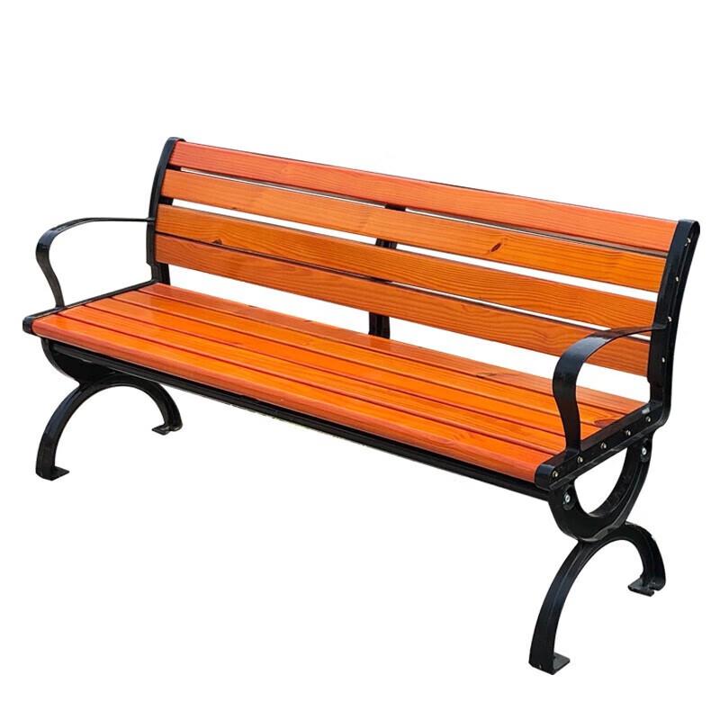 1.2M Solid Wood Outdoor Park Bench with Backrest