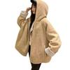 Women Oversized Parkas Hooded Thick Coat Ladies Soft Jacket Double Sided Outerwear Autumn Winter Warm Long Sleeve