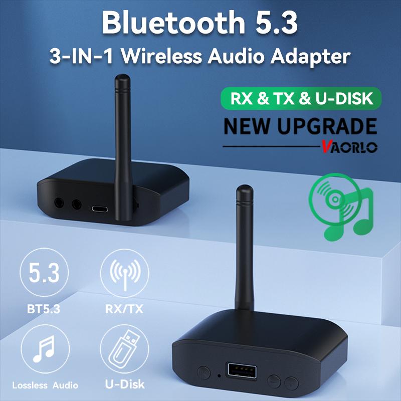 

3 В 1 Bluetooth 5.3 Аудіопередавач Приймач USB U-Disk Відтворення 3,5 мм AUX Стерео Музика Бездротовий Адаптер Для Автомобільного ПК ТВ Динамік
