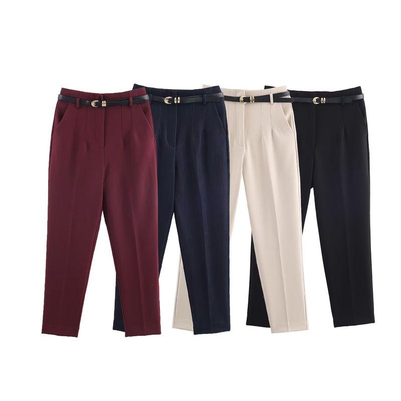 ZA New Arrival Women's ZR Fashion Style Export Fashion Joker Casual High Waist Belt Pants 4387248 681