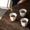 2pc/lot Handmade Relief Pine Teacup Dehua White Porcelain Master Cup Small Tasting Tea Bowl Meditation Cup Kung Fu Teaset 45ml