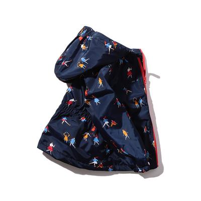 Meanbear Spring and Autumn European and American Boys' and Girls' Long Sleeve Waist Closing Hooded Waterproof Windbreaker Coat