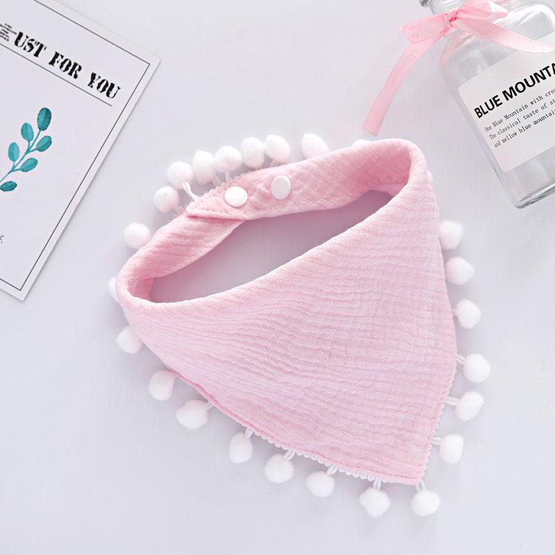 Однотонный четырехслойный хлопковый детский слюнявчик и слюнявчик