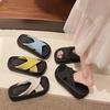 Versatile Muffin Platform Slippers Women's Outerwear 2025 Summer New Cross-belt Casual Beach Cool Slippers