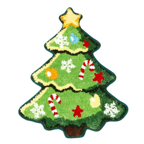 Yousheng Christmas Bathroom Rug Mat Xmas Tree Santa Clauds Shape Design Water Absorbent Floor Mat Home Decor for Kitchen Living Room Bathroom