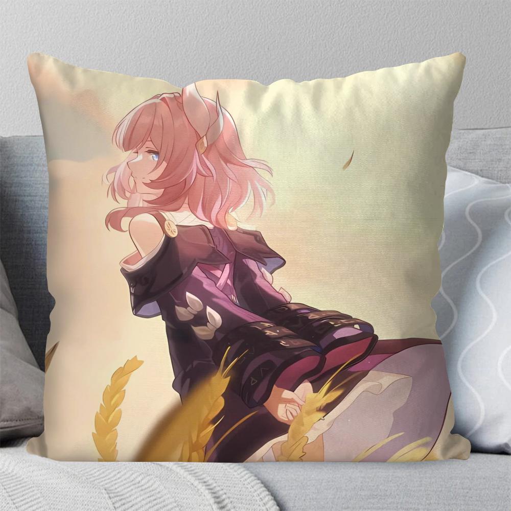 1pc Elysia Animation H-Honkai I-Impact 3 Pillow Case Square Pillow Bedroom SofaLeisureComfortCarLivingRoom Home Decoration 40X40