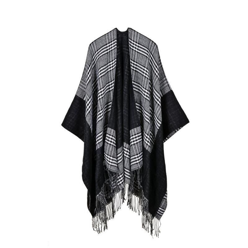 

New jacquard frame small square warm shawl autumn and winter scarf lengthened thickened cape