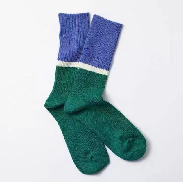 

ROTOTO Носки средней длины крупной вязки с цветными блоками - Коллекция Осень/Зима, Вдохновленная инфлюенсерами Универсальная Повседневная Одежда. One Size