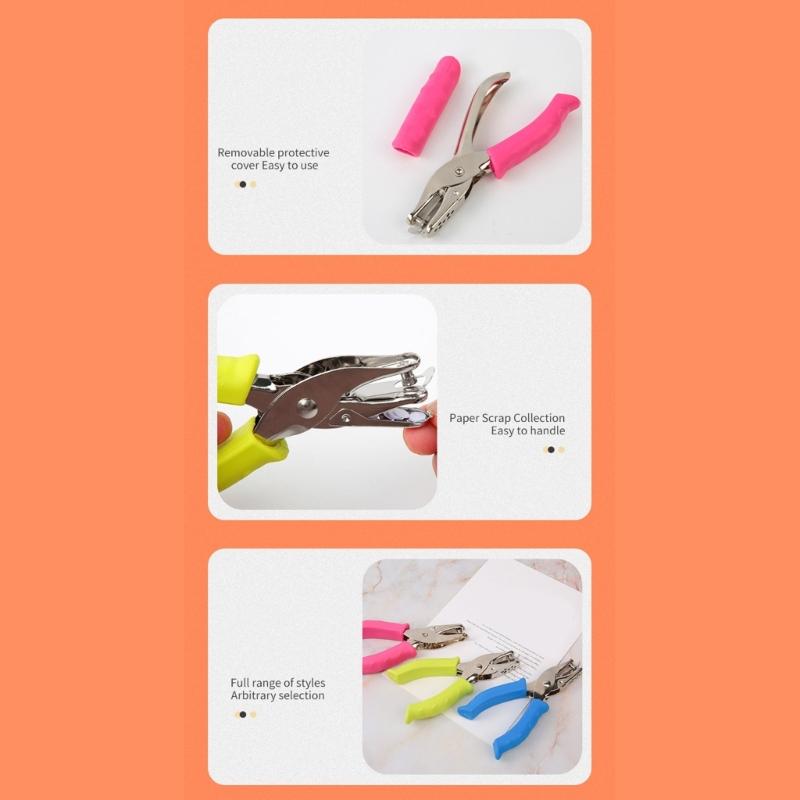 Single Hole Punch Handheld Hole Punch Paper Punch 6mm Punching Pliers School Office Supplies for Scrapbooking Cards