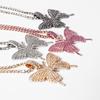 Fashion 3D for Butterfly Pendant Necklace Sparking Crystal Pave for Butterfly Necklace Cubic Zircon Necklace Jewelry Dec
