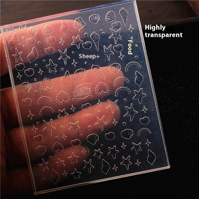 1 Stück Nagelform Kranich Schwan Seestern Muschel Nagelkunst Schablonen 3D Silikon Relief DIY Nageldekoration Maniküre Design Werkzeuge