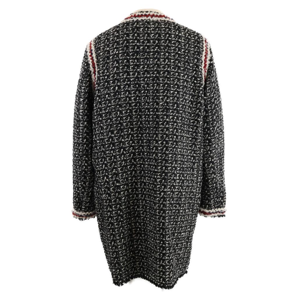 Moncler GAMME ROUGE [Good Condition] ONTARIO GIUBBOTTO Light Down Jacket X Tweed Collarless Coat 4 Black seriesUsed