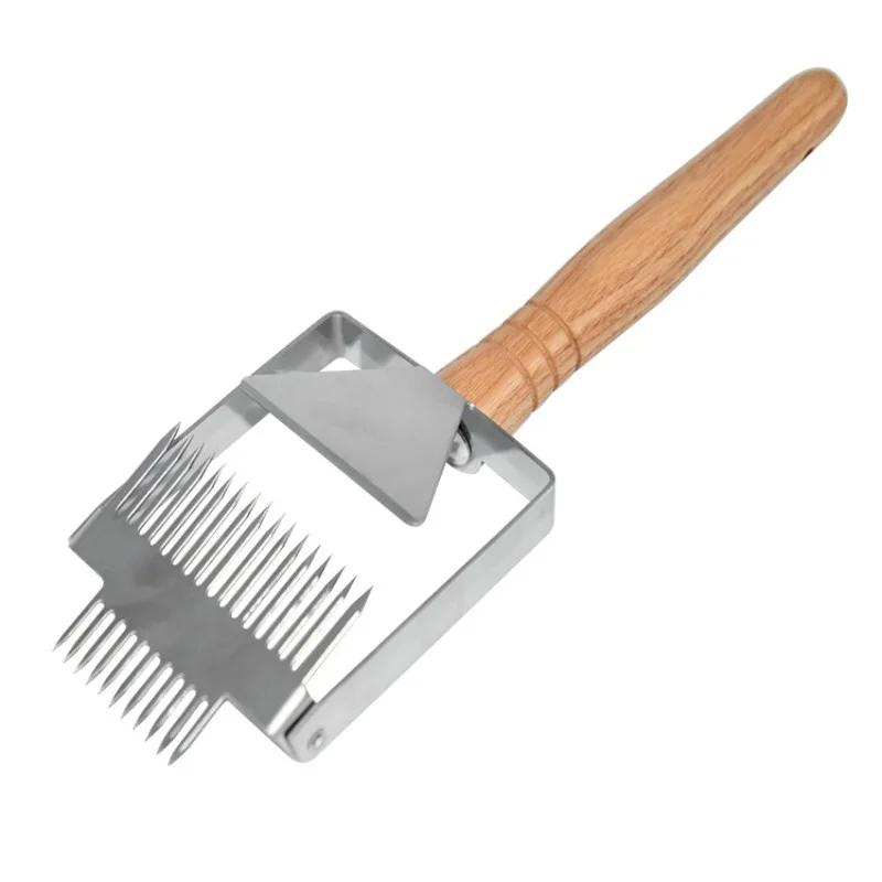 1 Stück Imkermesser Edelstahl Bienenstock Entdeckelungsgabel Schaber Schaufel Honiggabel Honigwabe Doppelnadel Bienenschaber