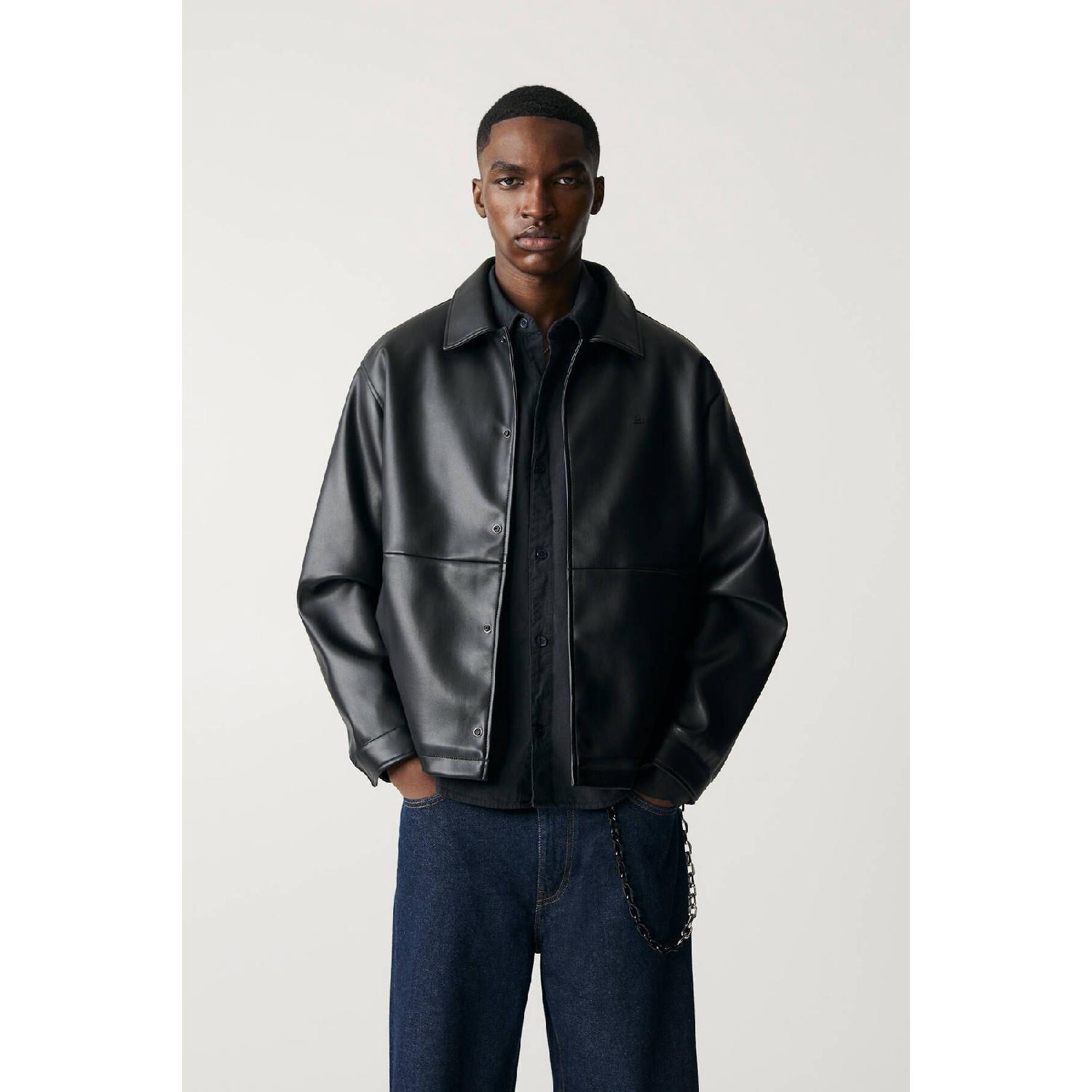 

Faux Leather Jacket S чёрный