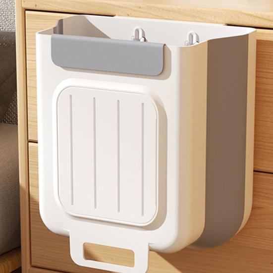 Foldable Garbage Container Cabinet Mounted Trash Bin, Compact Hanging Can, Kitchen Waste Bin Space Saving for Bathroom Office And Small Collapsible