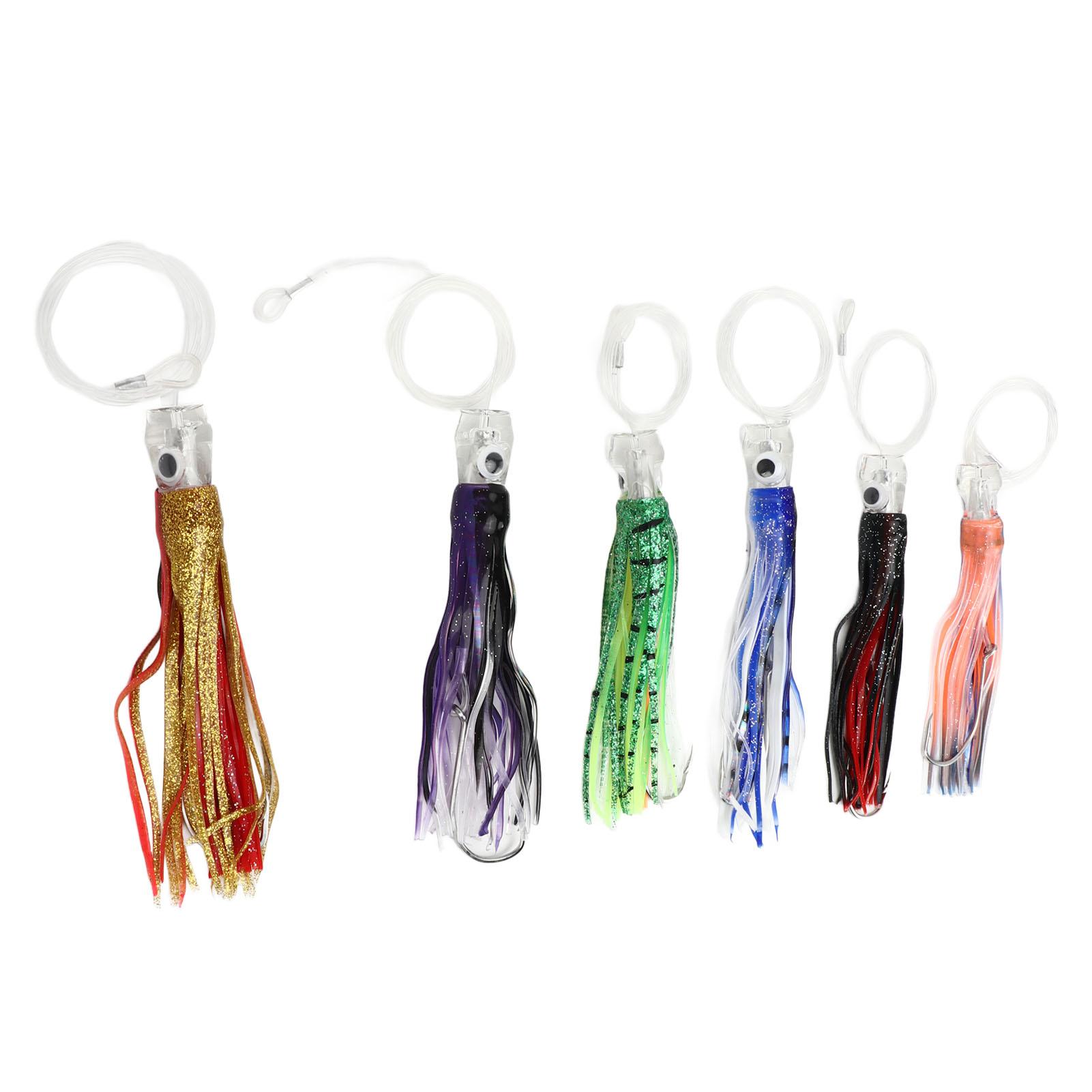 

6 шт. 25 см приманки для троллинга в соленой воде, приманки для кастинга и троллинга в соленой воде с крючками