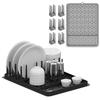 Silicone Dish Drying Rack Adjustable Dish Plate Bowl Cup Storage Holder Tableware Dish Drying Rack Drainer Kitchen Organizer