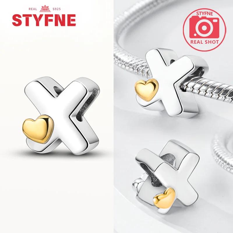 Silver 925 26 Alphabet Letters Charm Heart Love Bead for Charms Bracelets for Women DIY Fine Jewelry Gifts