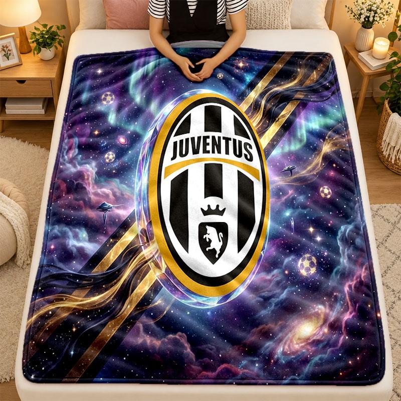 Manta de Flanela Juventus FC Manta Quente Macia para Uso Interno no Sofá Cama Sala de Estar