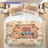 Cute Starry Bear Hug Three-piece set (1 * duvet cover + 2 * pillowcase, without core) 2D Flat Christmas birthday gift Bedding set