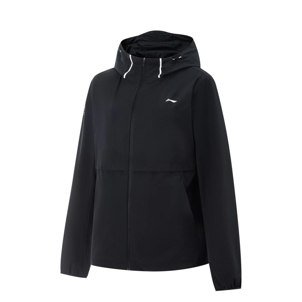 Li-Ning Solid Color Zipper Hooded Loose Versatile Sports Jacket Women Jacket AFDV686-1