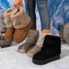 Winter neue Schneestiefel dicke Sohle aufgeschichtet verdickt thermische Baumwollstiefel Schaft flauschige Stiefel Damen
