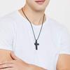 Fashion Bible Jesus Cross Pendant Necklace Hip Hop Men Stainless Steel Pendant Necklace for Women Retro Religious Prayer Jewelry