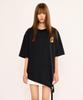 FANYOUNG Diagonal Stripe Short Sleeve Tee Black