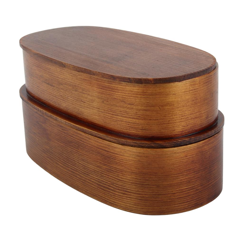 Zestaw Pudełek na Lunch Japoński Drewniany Pojemnik do Przechowywania Żywności dla Uczniów Pracowników 19x10x9.5cm