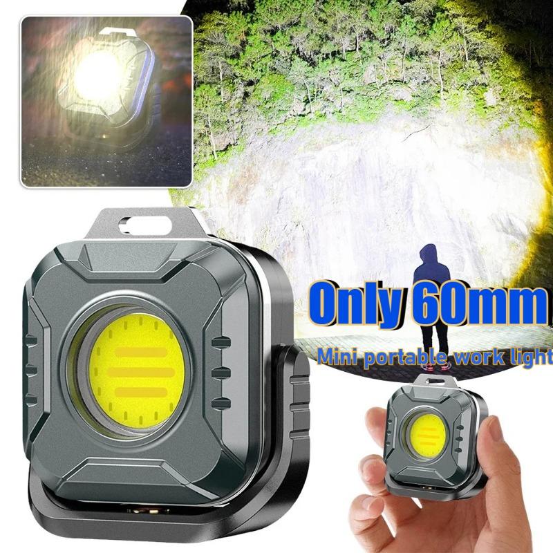Mini Rechargeable LED Portable Flashlight Magnetic 6 Lightenings Modes Multifunction Emergency Light COB Work Light USB Camping Torch