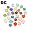 5pcs 11mm White Double Hole Glass Charms Pendants Connector for Chain Bracelets Necklace Women DIY Jewelry Making Findings