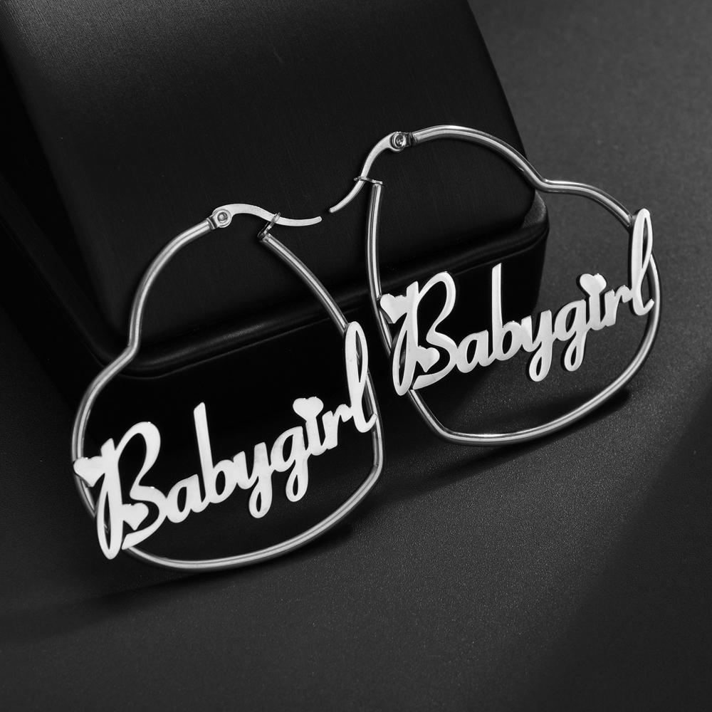 Atoztide Custom Name Earring High Quality Personalized Stainless Steel Letter Heart Star Earrings for Women Party Jewelry Gift
