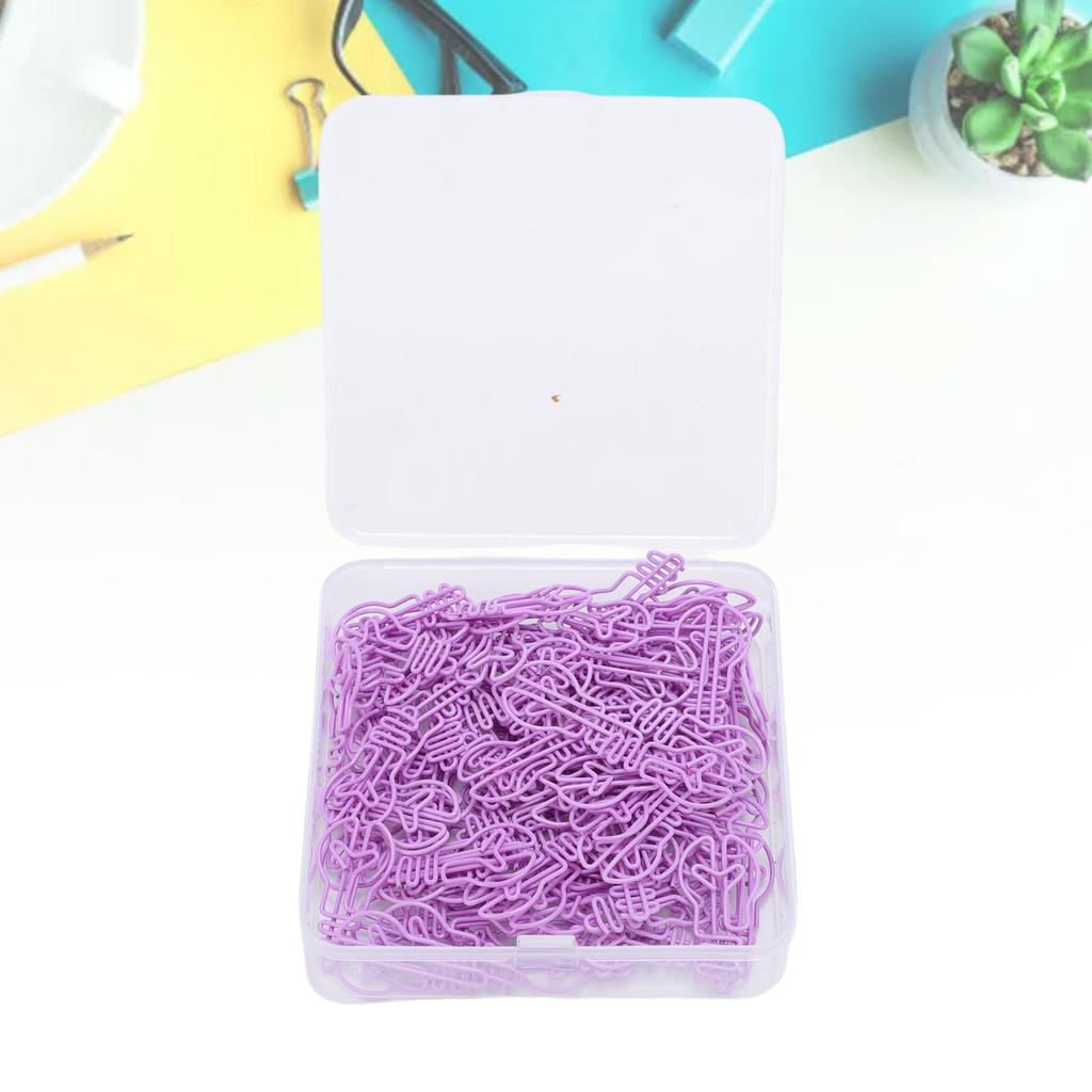 100Pcs Light Bulb Shaped Paper Clips Metal Decorative Paperclip Set for Calendar Journal Scrapbooks