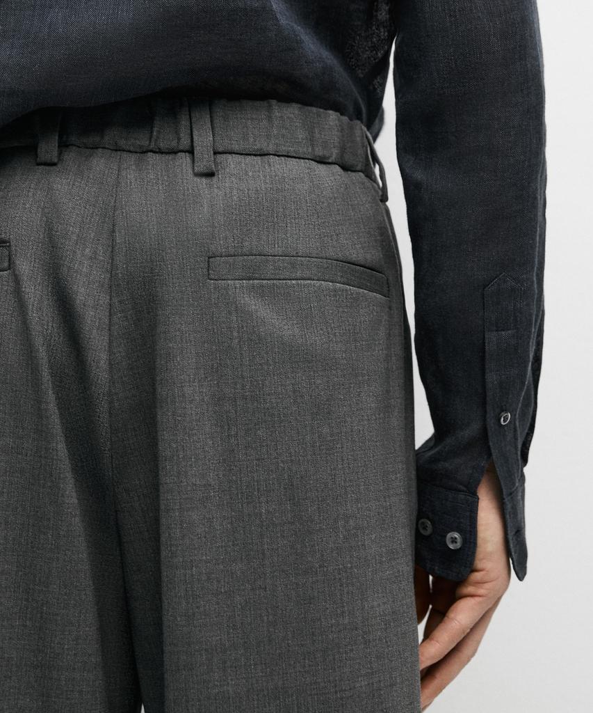 Masimodutti Cool Wool Blend Pintuck Pants