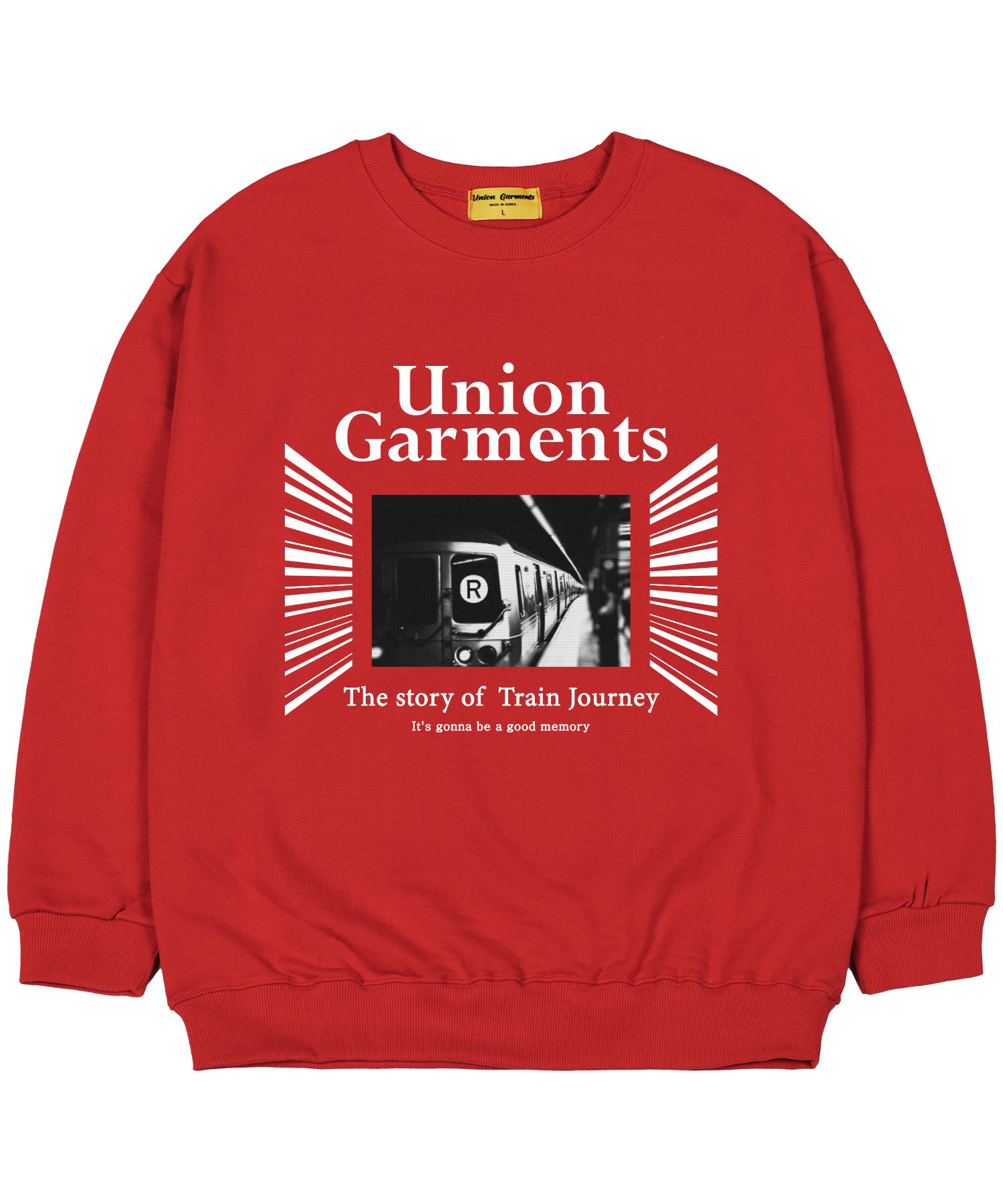 Union Garments [На флисе] Ретро Оверсайз Толстовка Красная M