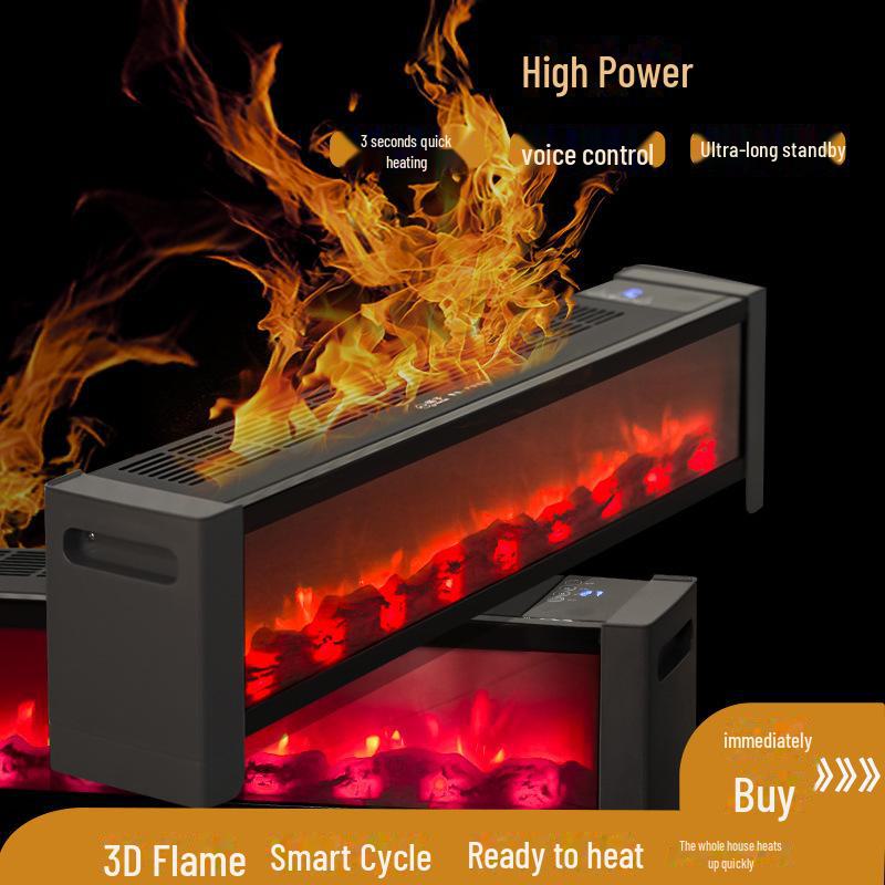 Yangzi Voice-Controlled Skirting Heater with 3D Flame Simulation for Home