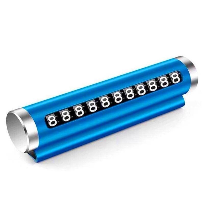 

Aluminum Car Phone Number Holder with Roller Face & Strong Adhesive Parking Plate for Temporary Parking Sign Convenience