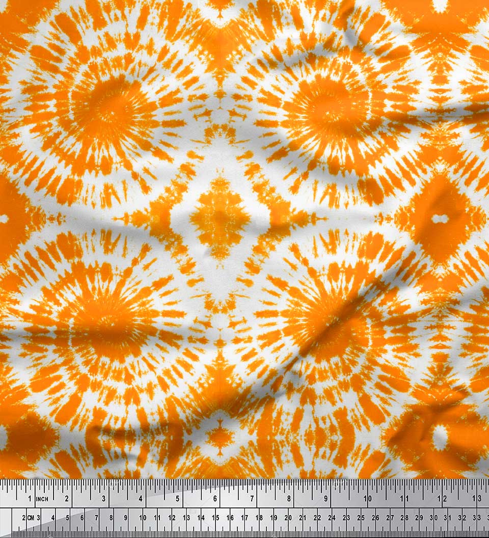 

Тканина для рукоділля Soimoi Orange Poly Crepe Fabric Swirl Tie-Dye Printed Craft Fabric на метри 42 дюйма 42 Inch Wide - Poly Crepe помаранчевий