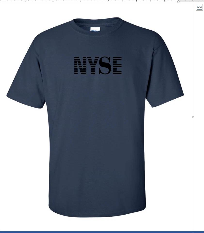 Смешная футболка NYSE про рецессию Фондовая биржа Нью-Йорка Хлопок Темно-синий Черный Футболка 2XL