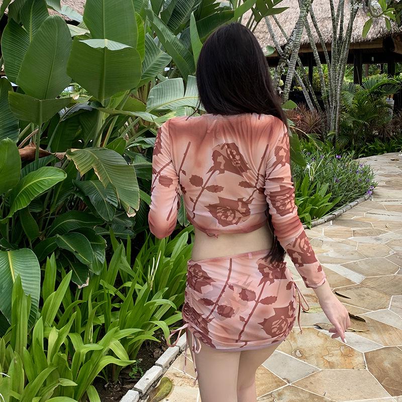 Korean-Style 2024 Sexy Split Skirted Bikini: Flattering, Slimming Beachwear for Women