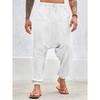 Mens Solid Color Drawstring Waist Harem Jogger Casual Pants
