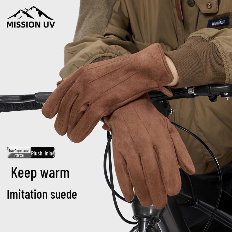 MISSION UV Men's Winter Fleece-Lined Touchscreen Gloves