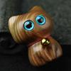 Green Sandalwood Cat Ornament - Solid Wood Hand-Carved Kitten for Home or Car Décor