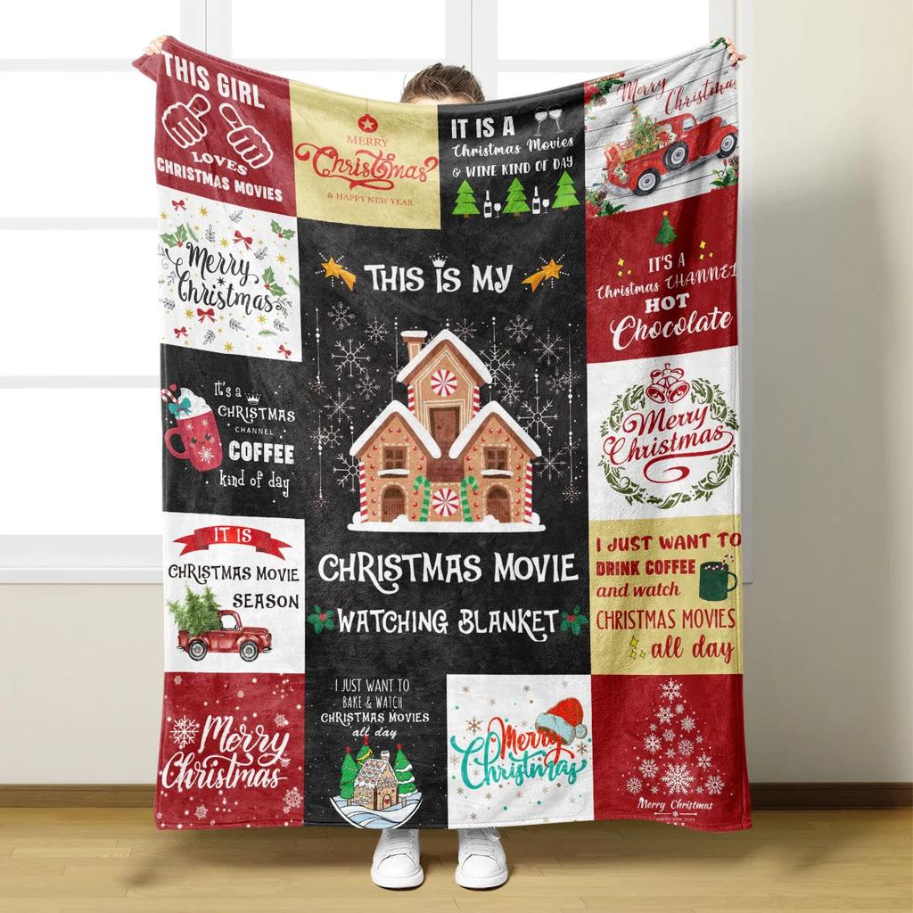 Christmas Flannel Winter Blanket Warm Comfortable Universal Knee Blanket Cover Multifunctional Decorative Blankets Decor Home