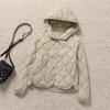 New Autumn and Winter Light Down Jacket Women's Short Hooded V-neck Loose Warm Jacket Type Light