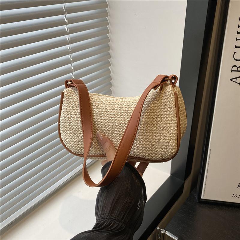 Сумка-пельмень кроссбоди плетеная на одно плечо через плечо плетеная из соломы сумка под мышку женская сумка универсальная повседневная плетеная сумка отпуск пляжная сумка