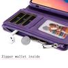 Suitable for iPhone15 mobile phone leather case 15plus solid color multi-function zipper wallet magnetic suction two-in-one case