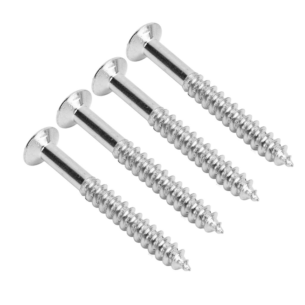 4 Pcs Neck Plate Mounting Screws High Strength Silver Metal Guitar Replacement Screw