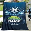 Benutzerdefinierte Fußballfeld Fleece-Decke Personalisierter Name Sport-Print Überwurf Weich Warm Ganzjahres-Bettwäsche Geschenk für Fußballfans