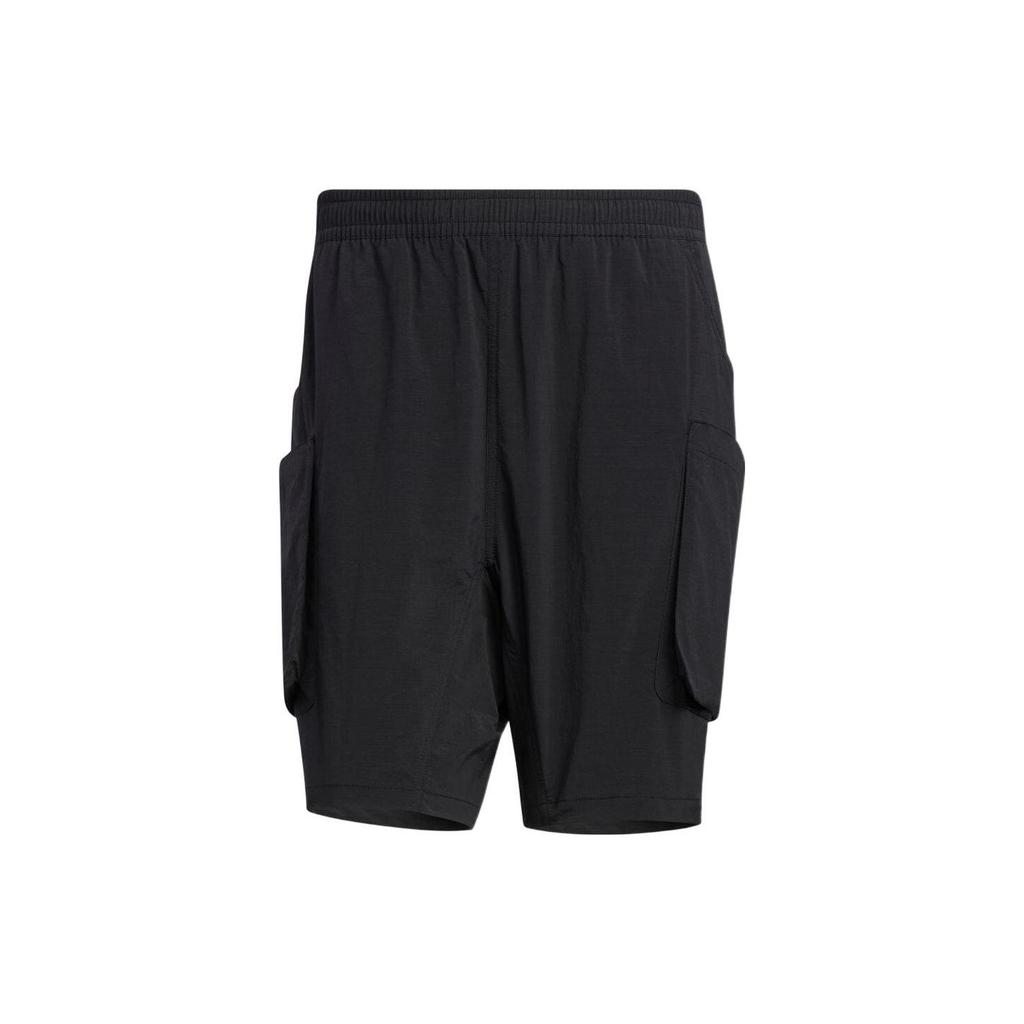 Adidas Elasticated Waist Large Pocket Shorts International Edition Men Bottoms Black HD0029